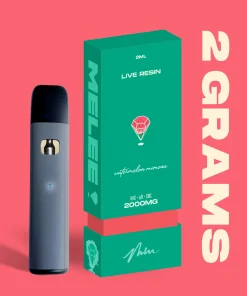 Melee Dose Disposable vape device, close up, available in Australia