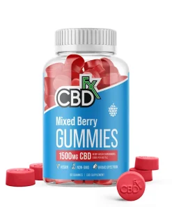 CBDfx, Original Mixed Berry CBD Gummies, Broad Spectrum THC-Free, 60ct, 1500mg CBD, packaging shown, available in Australia