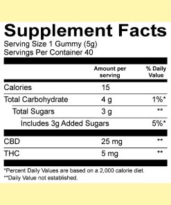 Cycling Frog, 5mg THC + 25mg CBD Gummies, Mango-Pineapple, Full Spectrum, 40ct, 200mg THC + 1000mg CBD, available in Australi
