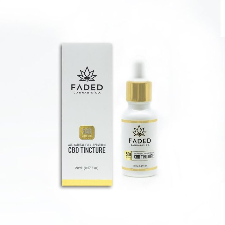 Faded Cannabis Co 500mg CBD Tinctures, available in Australia