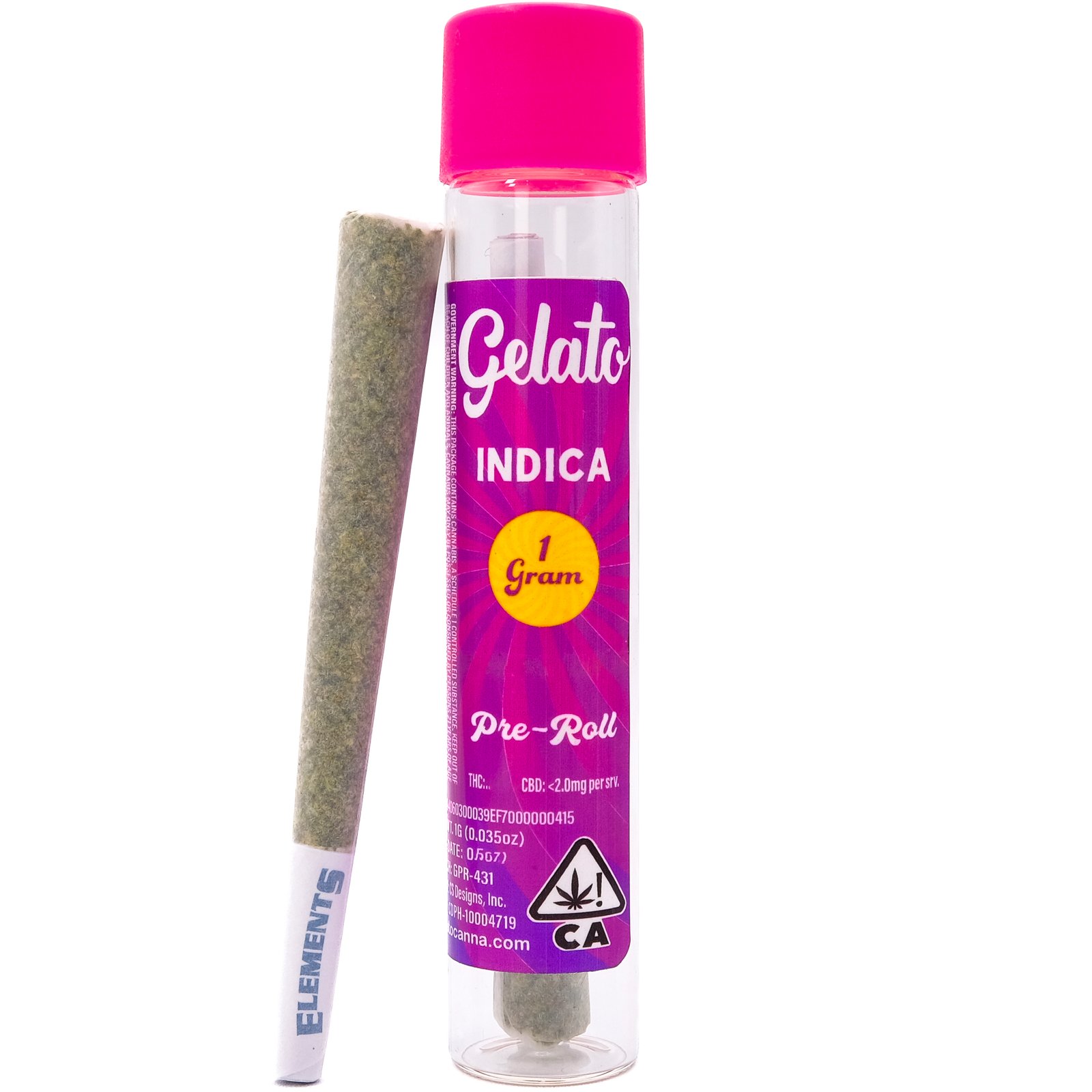 Gelato indica pre rolls ready to smoke, sold in Australia
