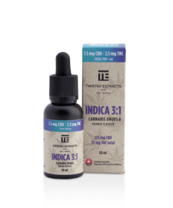 Twisted Extracts Oil Drops Indica 31, Orange (225mg CBD + 75mg THC, 30ml), available in Australia