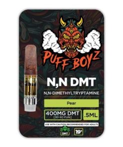 Puff Boyz -NN DMT .5ML(400MG) Cartridge, Pear, close up, available in Australia