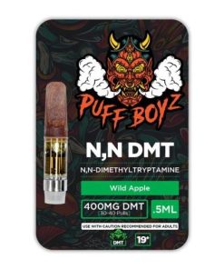 Puff Boyz -NN DMT .5ML(400MG) Cartridge, Wild Apple, close up, available in Australia