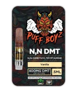 Puff Boyz -NN DMT .5ML(400MG) Cartridge, Vanilla, close up, available in Australia