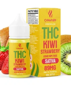 CanaPuff Kiwi Strawberry 89mg THC, Liquid, 30 ml vape device, available in Australia
