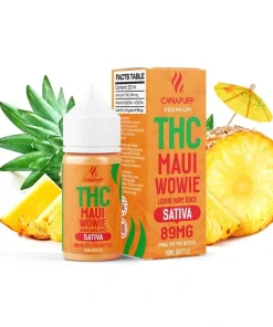 CanaPuff Maui Wowie 89mg THC, Liquid, 30 ml vape device, available in Australia